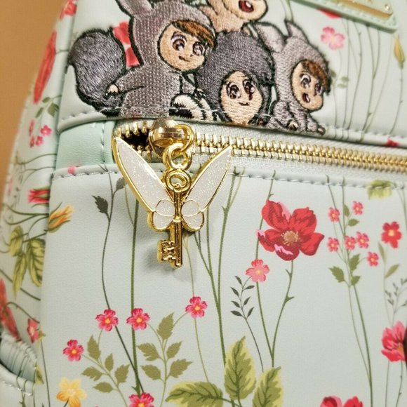 Loungefly Disney Peter Pan Tinkerbell & Lost Boys Floral Backpack NEW main image 8